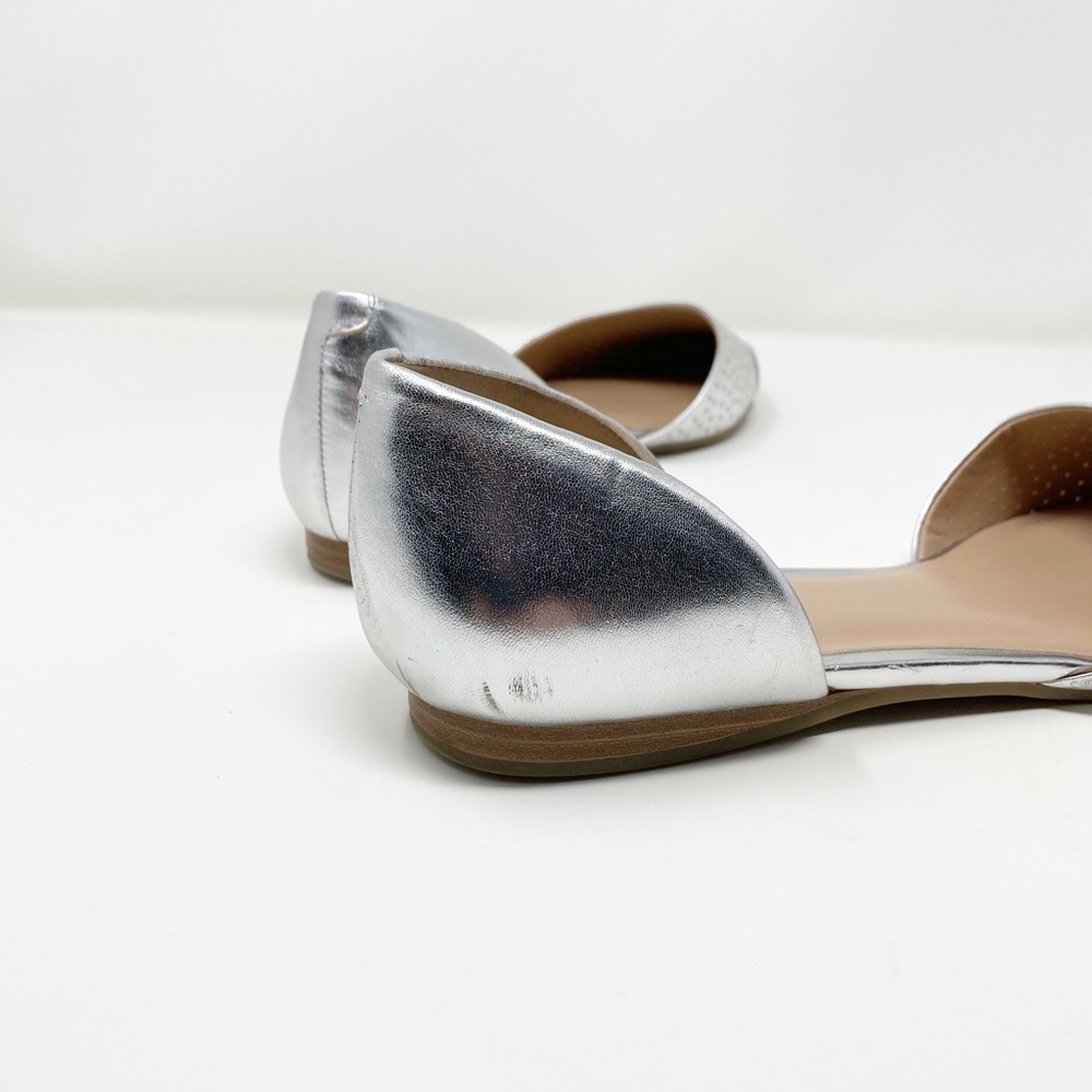 Tommy Hilfiger Metallic Silver Perforated pointed Flats - Size 8 - Picture 7 of 7